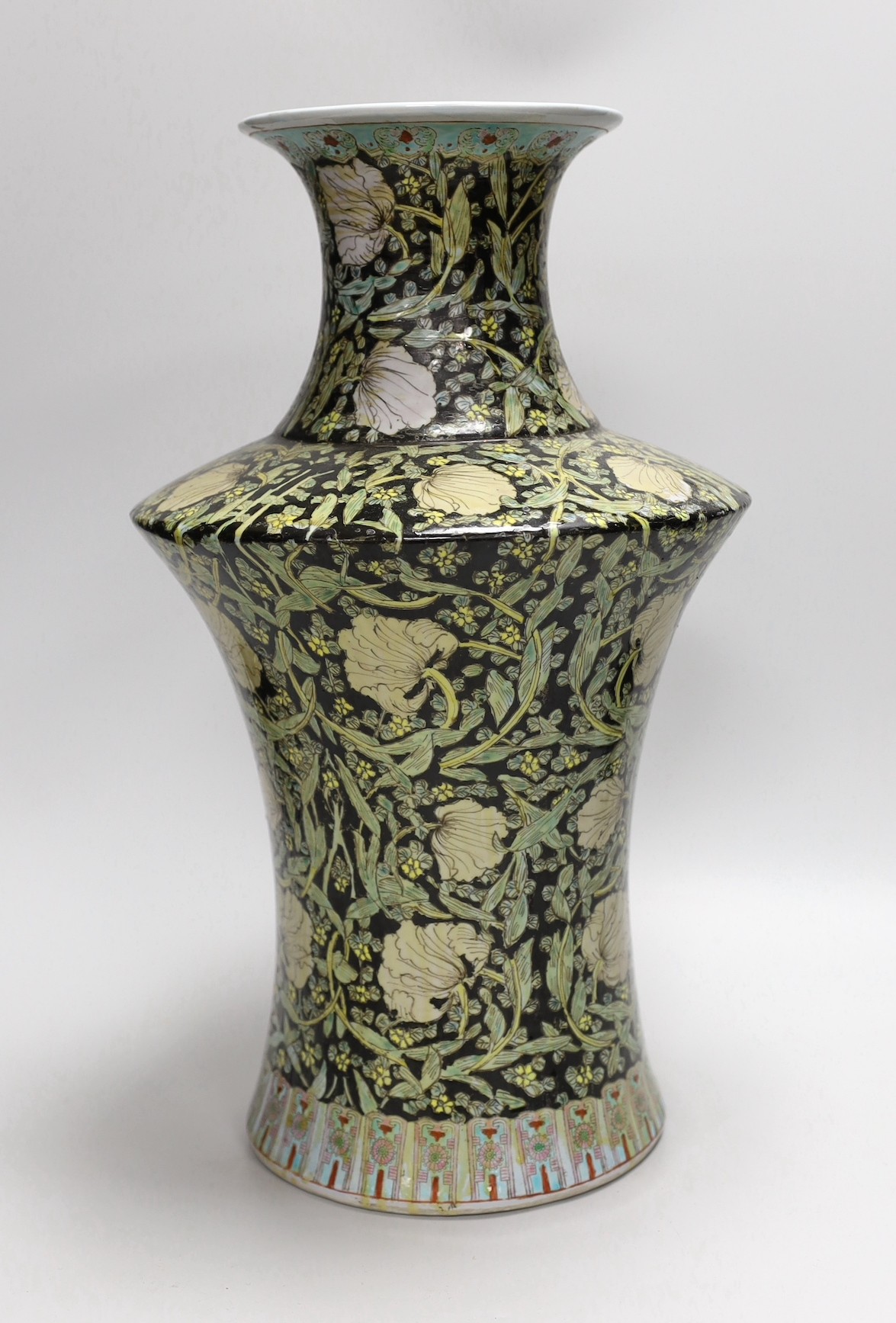 A Chinese famille noir vase, 42.5cm